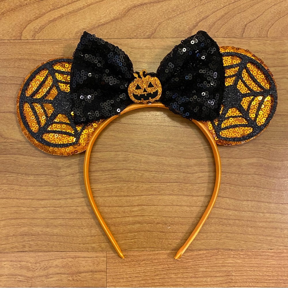 Halloween Spider Web & Pumpkin Theme Park Ears